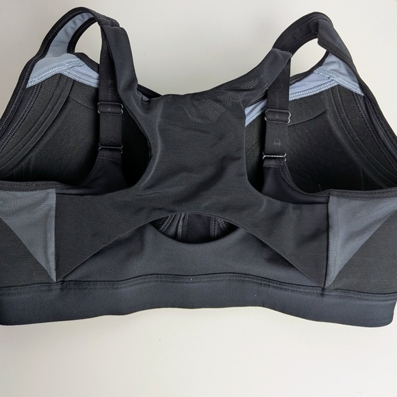 Champion Motion Control Sports Bra 34D Black High Impact Zip Front #192 - Picture 2 of 3